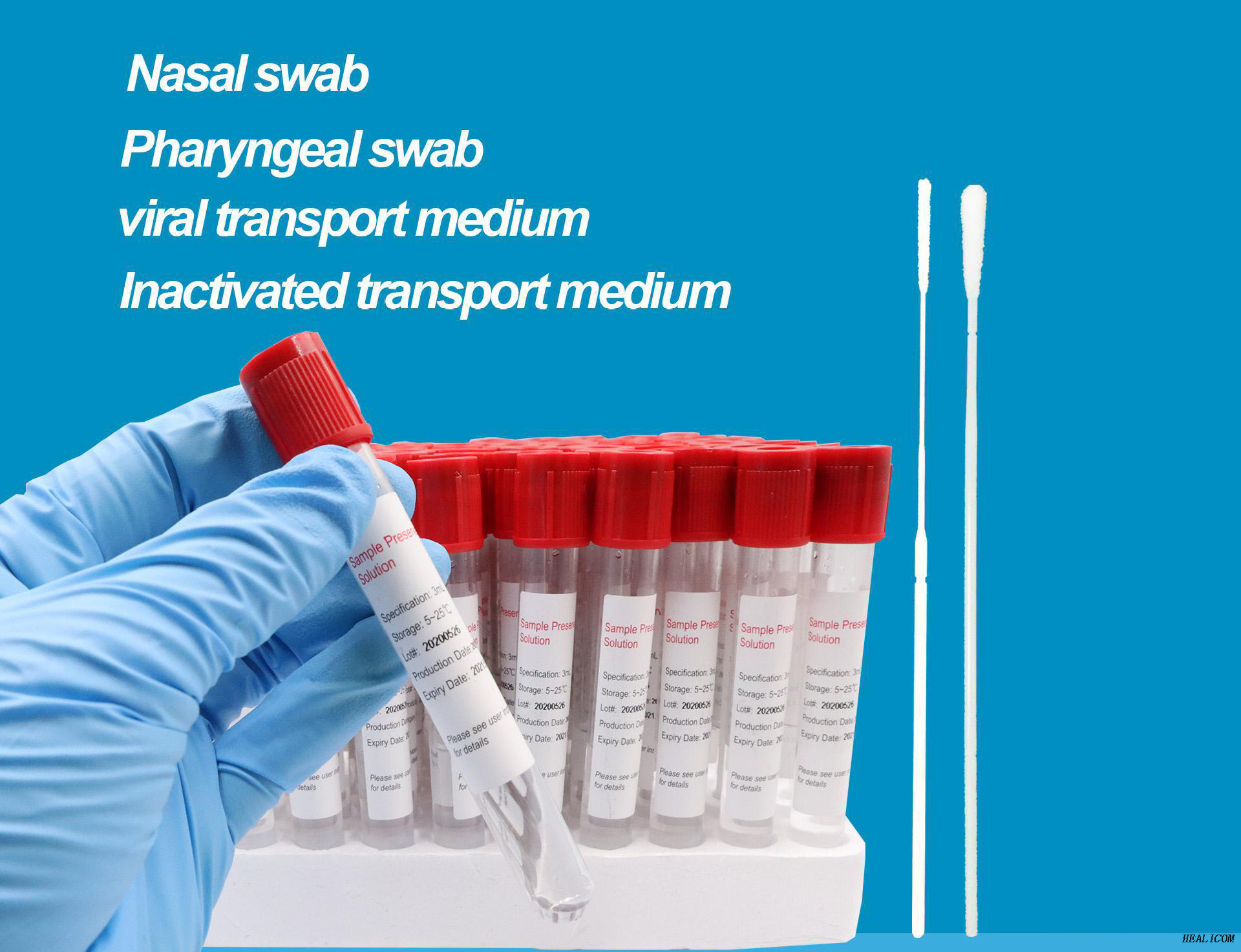 Disposable Virus Sampling Swab Kits Virus Utm Universal Transport Tube Media Viral Sampling Test Kits with Nasal Swab