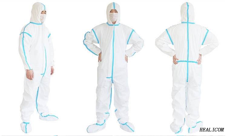 Microporous coverall with protective sealing strip