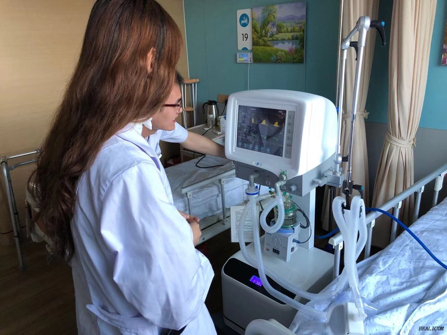 HS1100 Medical Surgical Hospital Equipment Mobile Trolley Breathing