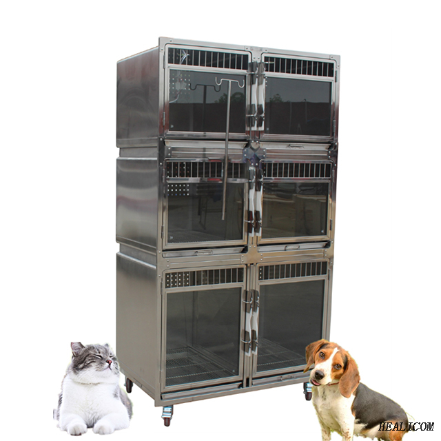 Stainless steel Hospital Veterinary Medical WTC-04 pet-showing cages for Animal